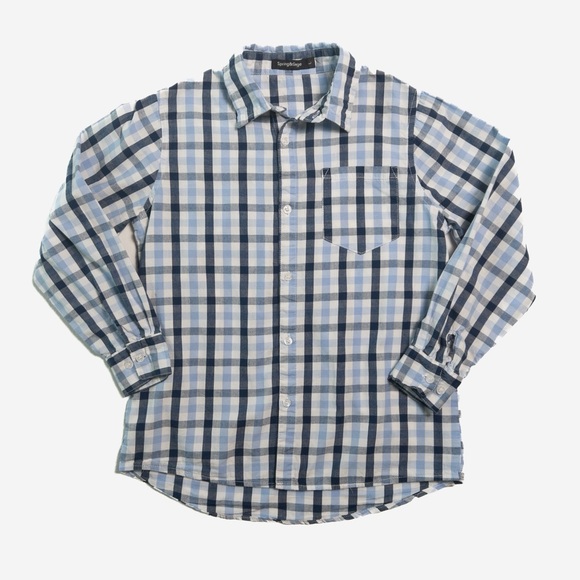 Spring&Gege Boys' | Size L |Long Sleeve Plaid Poplin Button Down Shirt. - Picture 1 of 7